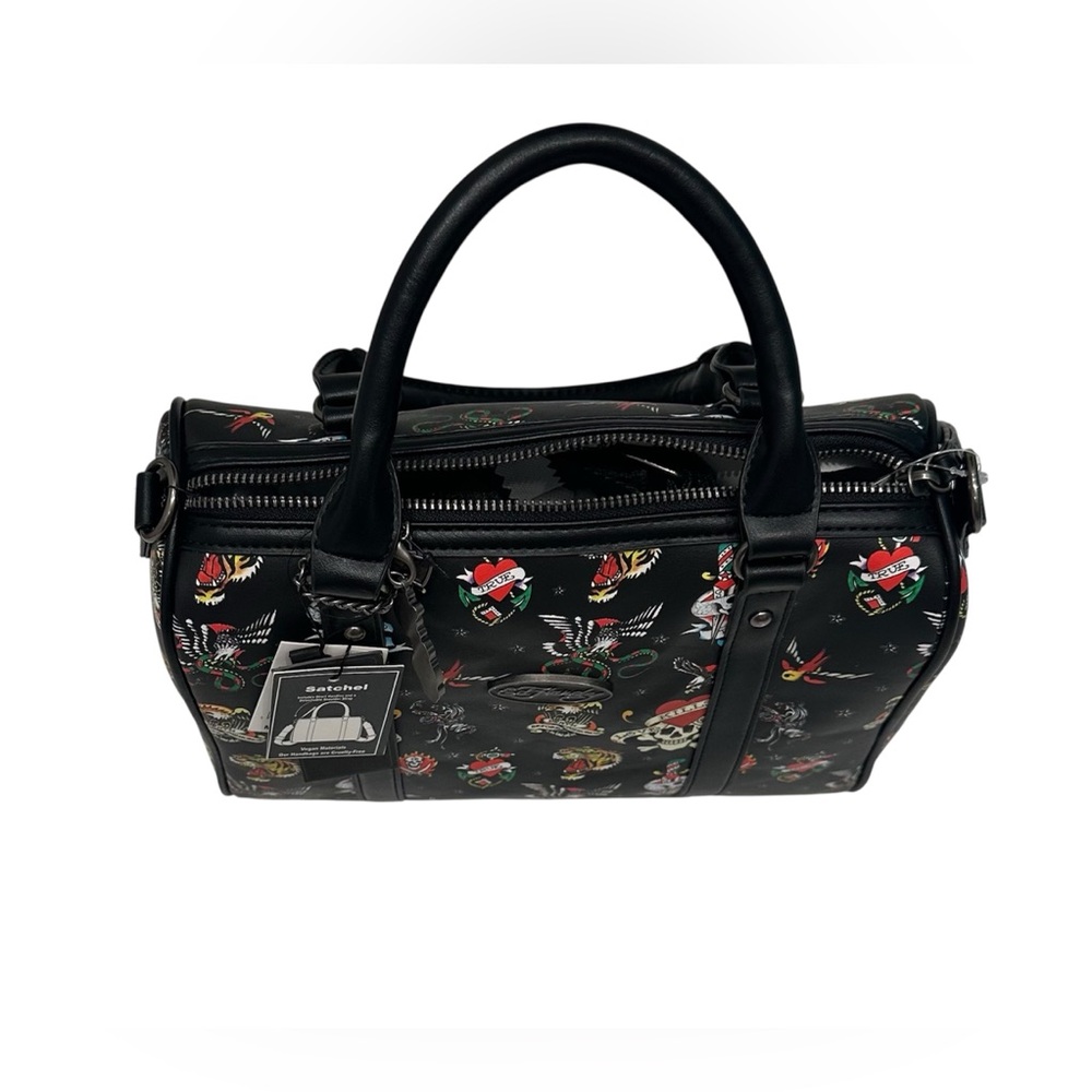Ed Hardy Tiger Snake Eagle Print Convertible Crossbody /Tote- NWT - Picture 4 of 7